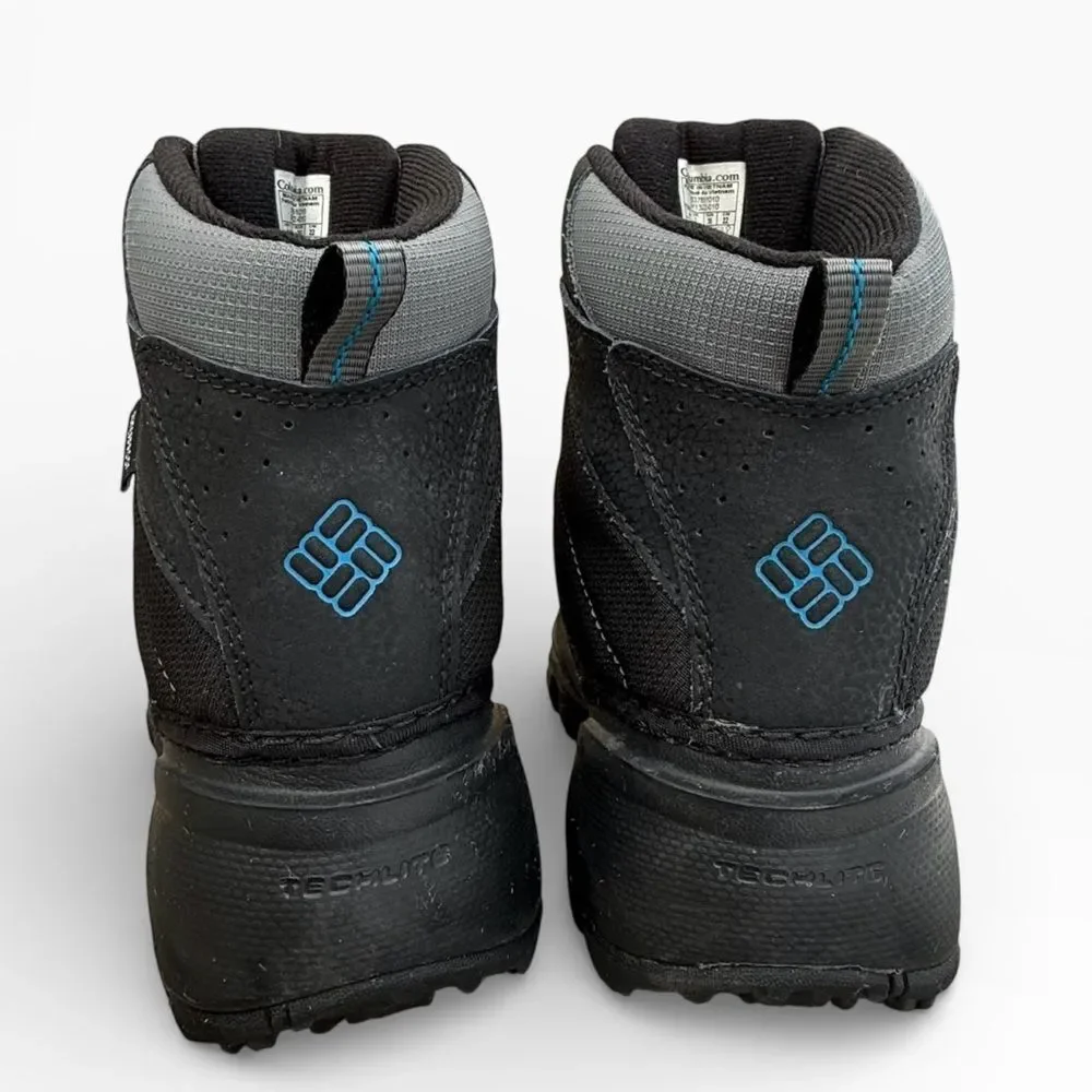Columbia Rope Tow III Youth Winter Snow Boots Black/Gray Waterproof Size 4